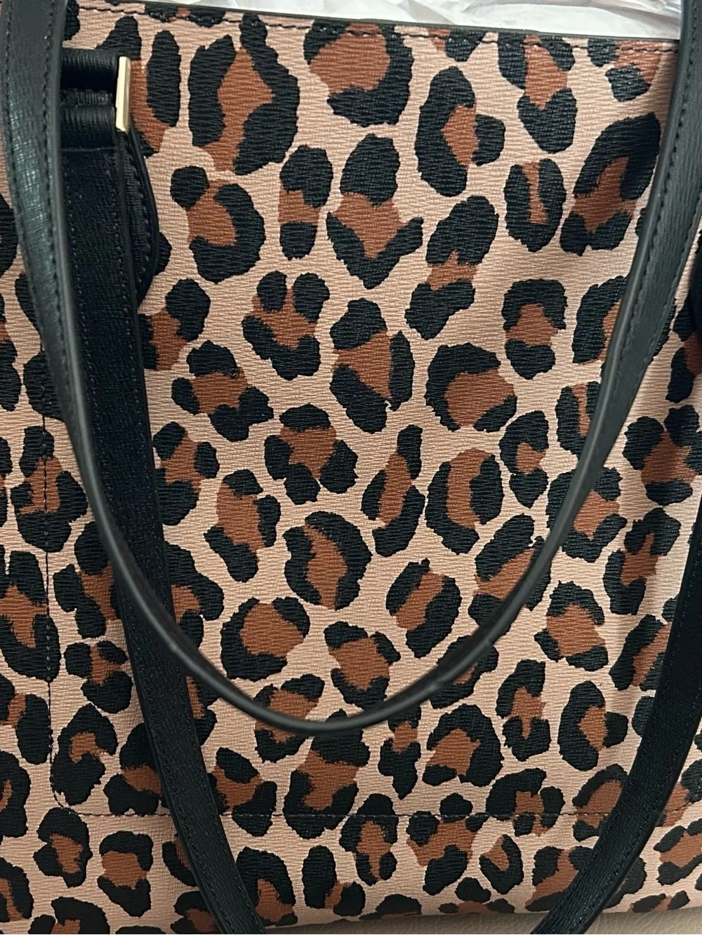 kate spade spotted leopard brown multi tote